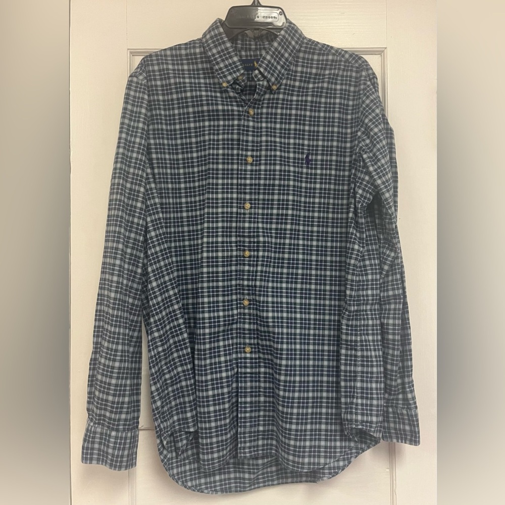 Ralph Lauren Shirt Mens Large Multicolor Plaid Long Sleeve Button Down Pony Logo